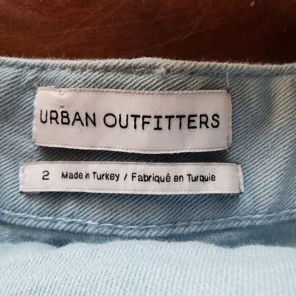 Urban Outfitters UO Kingston Light Wash Denim Criss Cross Skirtall Size 2 - Picture 10 of 11